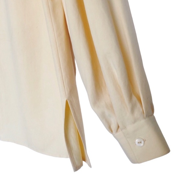 Butter Yellow SILK! Liz Claiborne Long Sleeve Blouse Size 8 - Picture 6 of 16